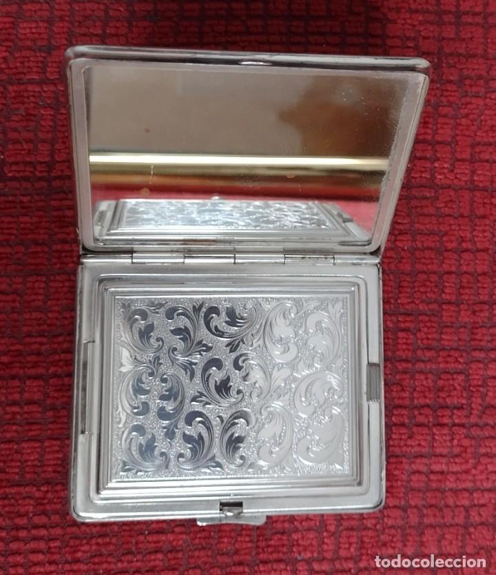 Vintage: Preciosa polvera/espejo portable Alpaca - Foto 2