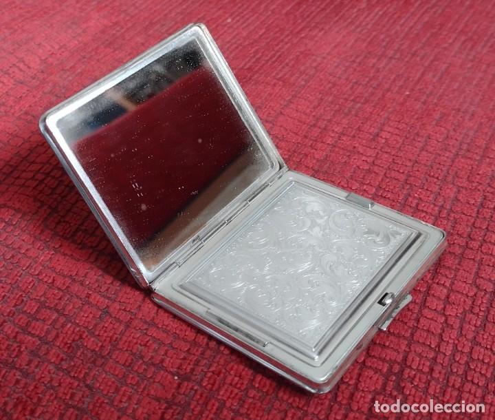 Vintage: Preciosa polvera/espejo portable Alpaca - Foto 3