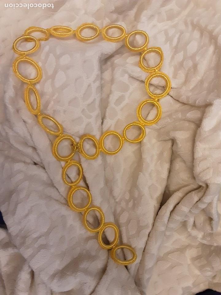 Vintage: Cintur&oacute;n de rafia de color amarillo - Foto 1