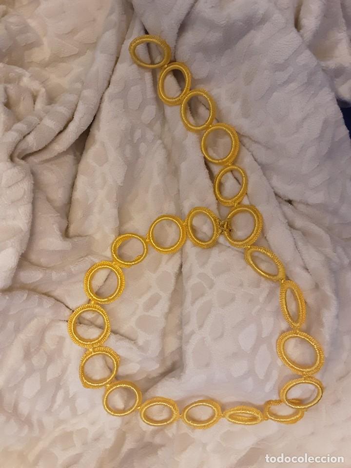 Vintage: Cintur&oacute;n de rafia de color amarillo - Foto 3