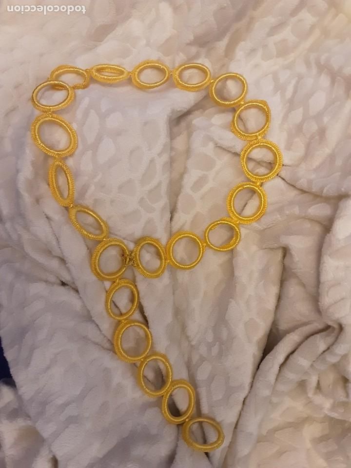 Vintage: Cintur&oacute;n de rafia de color amarillo - Foto 4