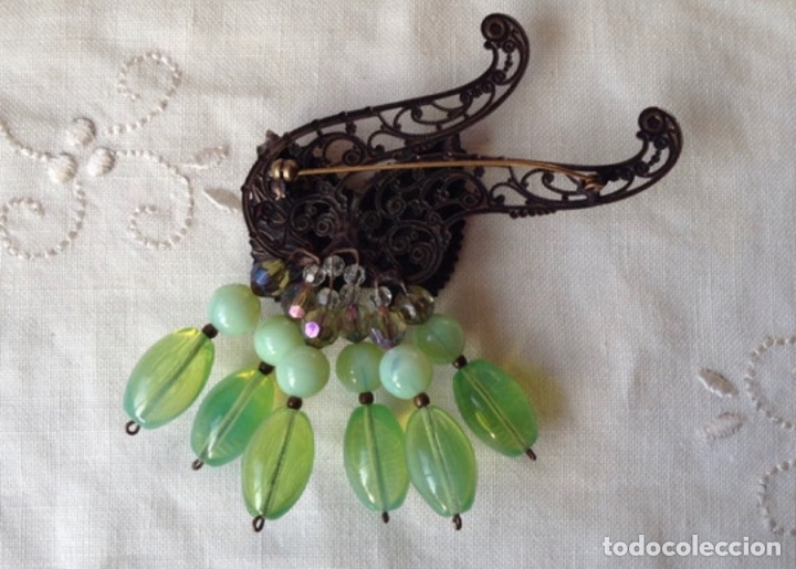 Vintage: Gran broche vintage verde - Foto 2