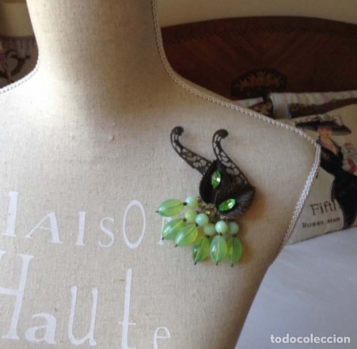Vintage: Gran broche vintage verde - Foto 3