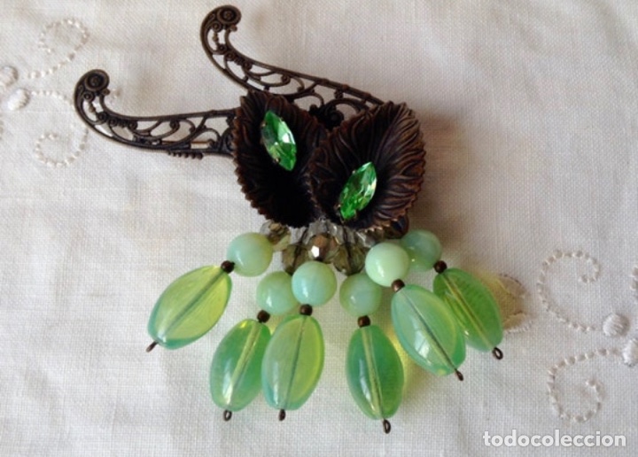 Vintage: Gran broche vintage verde - Foto 1