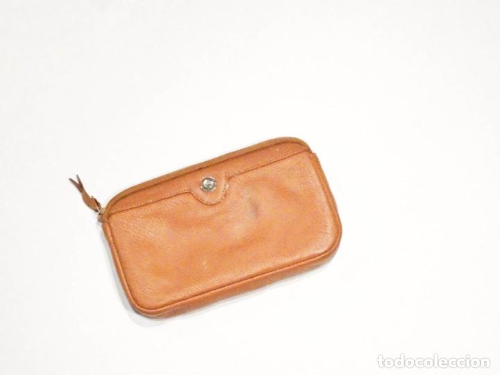 Vintage: Monedero de Piel Con Cremallera - Foto 1