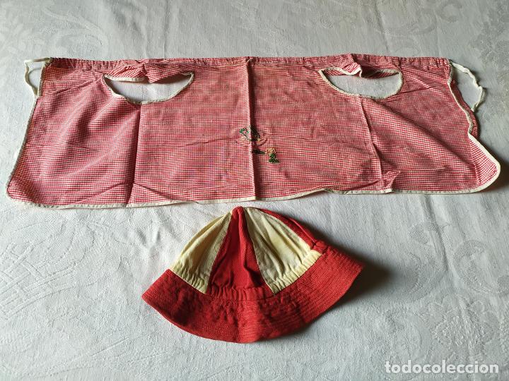 Vintage: BABERITO DE PLAYA CON SU GORRITO A&Ntilde;OS 50 - Foto 1