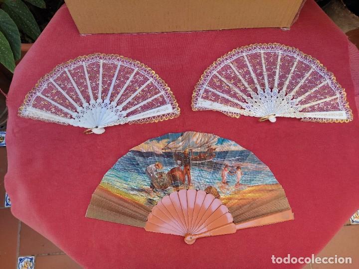 Vintage: 3 abanicos vintage - Foto 1