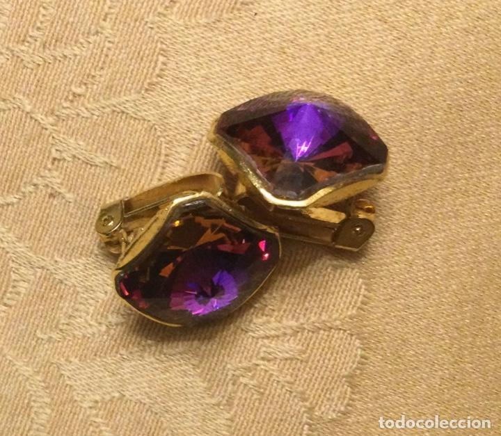 Vintage: PENDIENTES VINTAGE PIEDRA MORADA - Foto 4