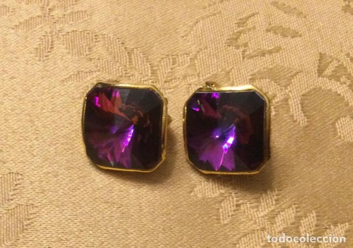 Vintage: PENDIENTES VINTAGE PIEDRA MORADA - Foto 5