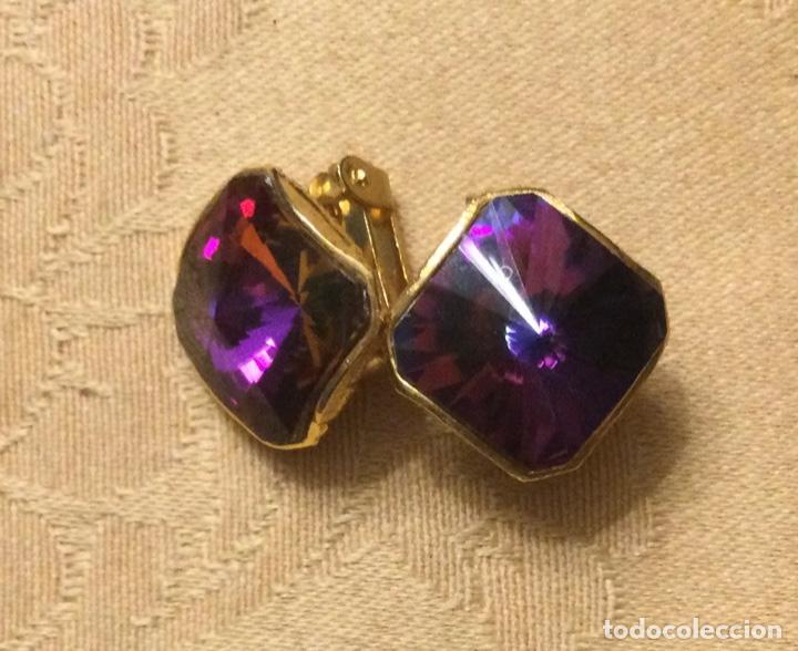 Vintage: PENDIENTES VINTAGE PIEDRA MORADA - Foto 6