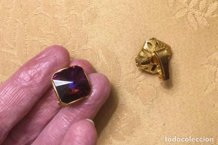 Vintage: PENDIENTES VINTAGE PIEDRA MORADA - Foto 10