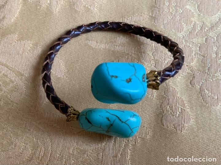 Vintage: PULSERA CUERO Y TURQUESAS - Foto 10