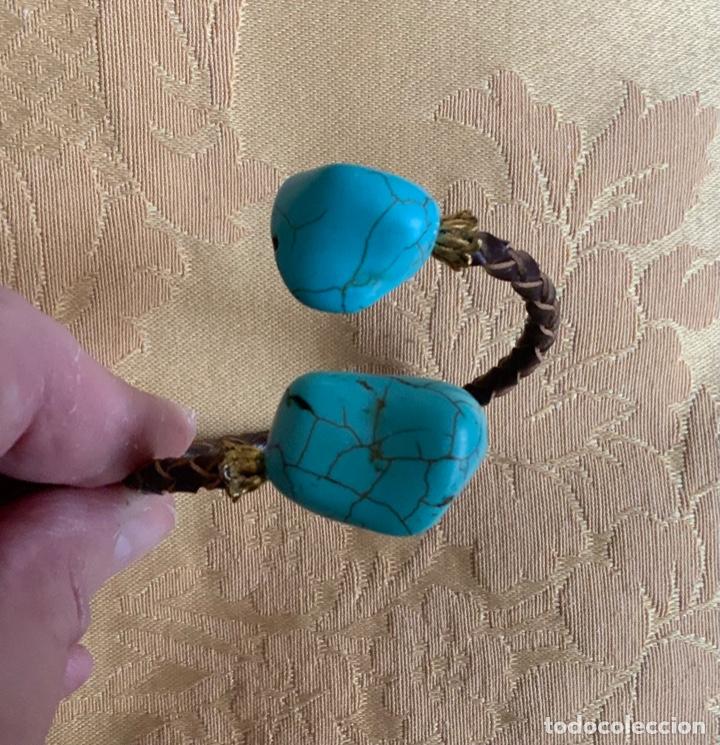 Vintage: PULSERA CUERO Y TURQUESAS - Foto 14
