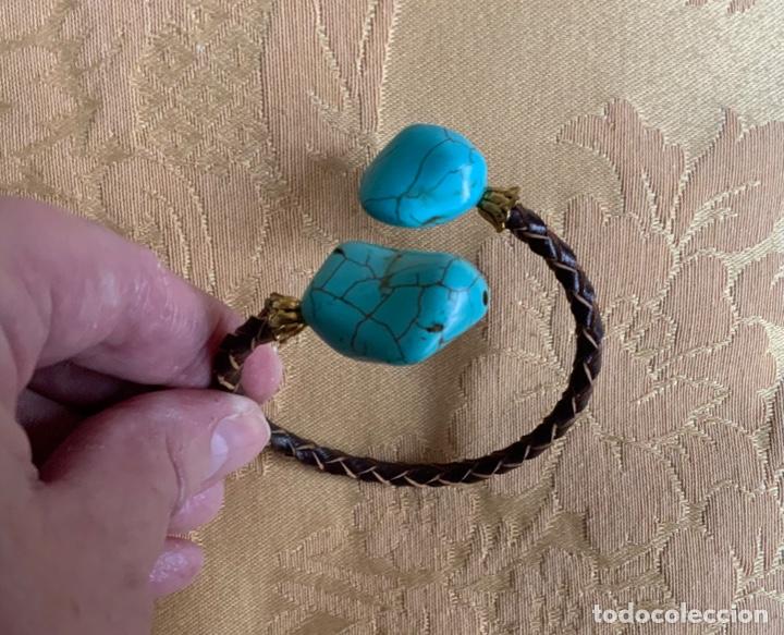 Vintage: PULSERA CUERO Y TURQUESAS - Foto 15