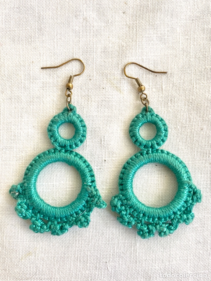 Vintage: Pendientes vintage de crochet - Foto 1