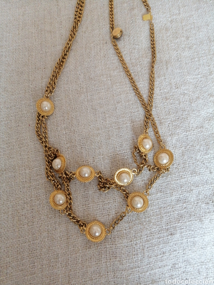 Vintage: Collar dorado con perlas - Foto 3