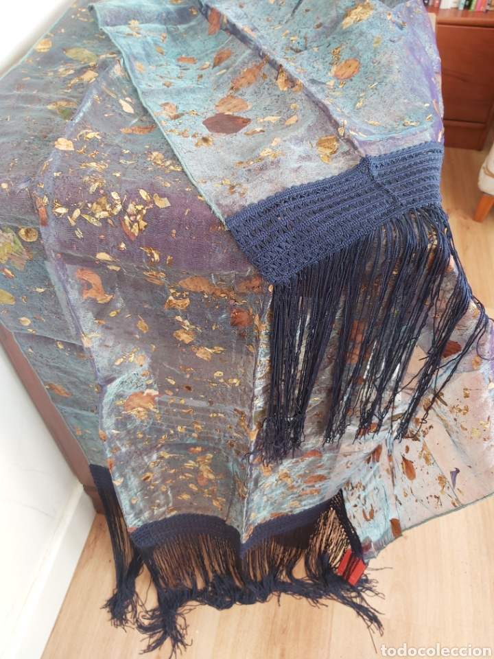 Vintage: Chal de organza azul - Foto 1
