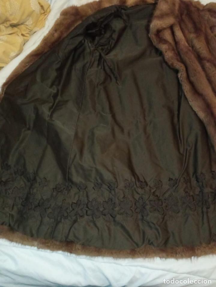 Vintage: Abrigo de piel largo de vis&oacute;n. Talla 42 - Foto 3