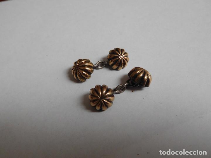Vintage: Gemelos antiguos de plata y chapado de oro - Foto 1