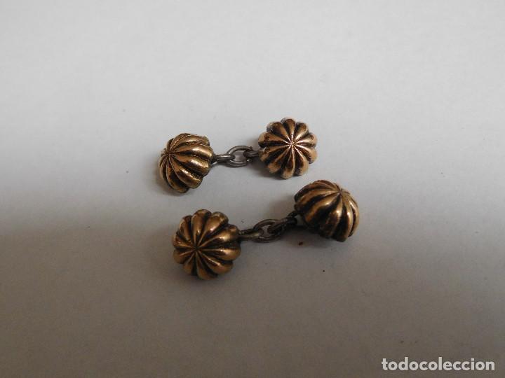 Vintage: Gemelos antiguos de plata y chapado de oro - Foto 2