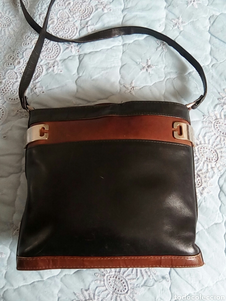 Vintage: Bolso de mano de se&ntilde;ora de cuero - Foto 1