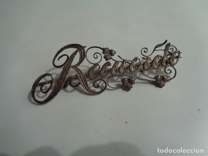 Vintage: ANTIGUO BROCHE DE PLATA LABRADA - Foto 1