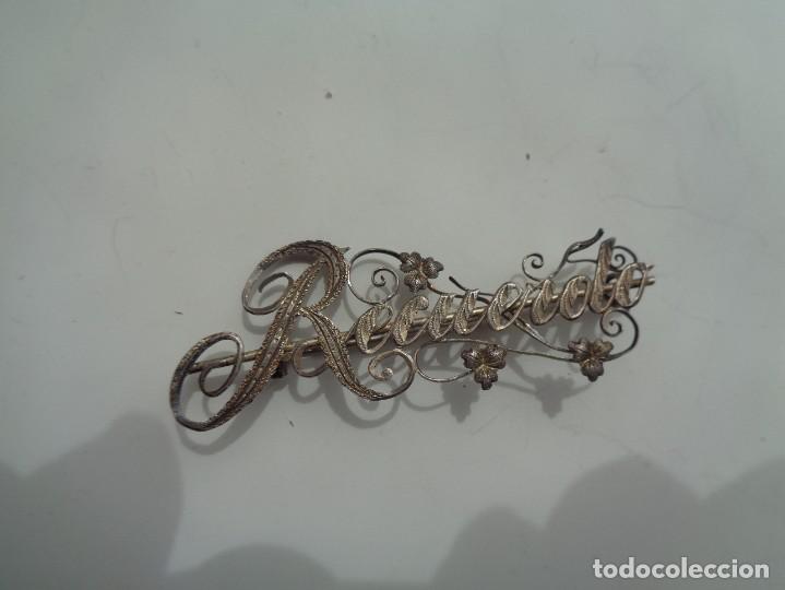 Vintage: ANTIGUO BROCHE DE PLATA LABRADA - Foto 2