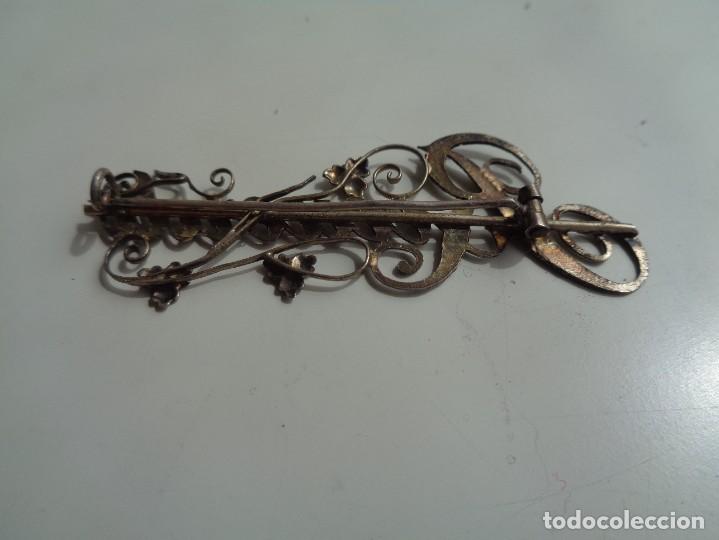 Vintage: ANTIGUO BROCHE DE PLATA LABRADA - Foto 3