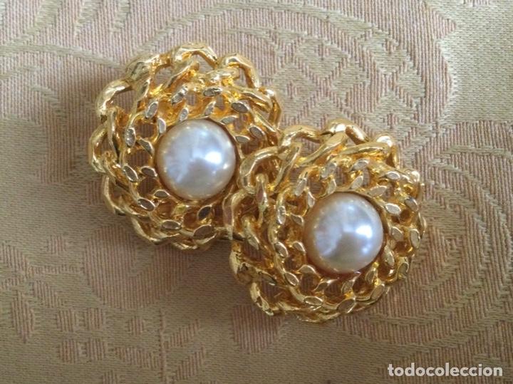 Vintage: PENDIENTES VINTAGE CADENA Y PERLA - Foto 1