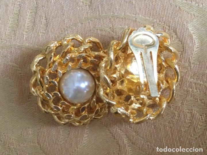 Vintage: PENDIENTES VINTAGE CADENA Y PERLA - Foto 3