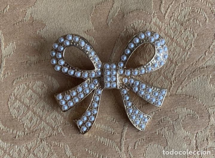 Vintage: BROCHE VINTAGE, LAZO CON PERLAS - Foto 1