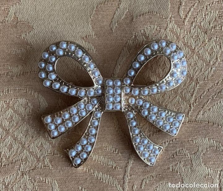 Vintage: BROCHE VINTAGE, LAZO CON PERLAS - Foto 2
