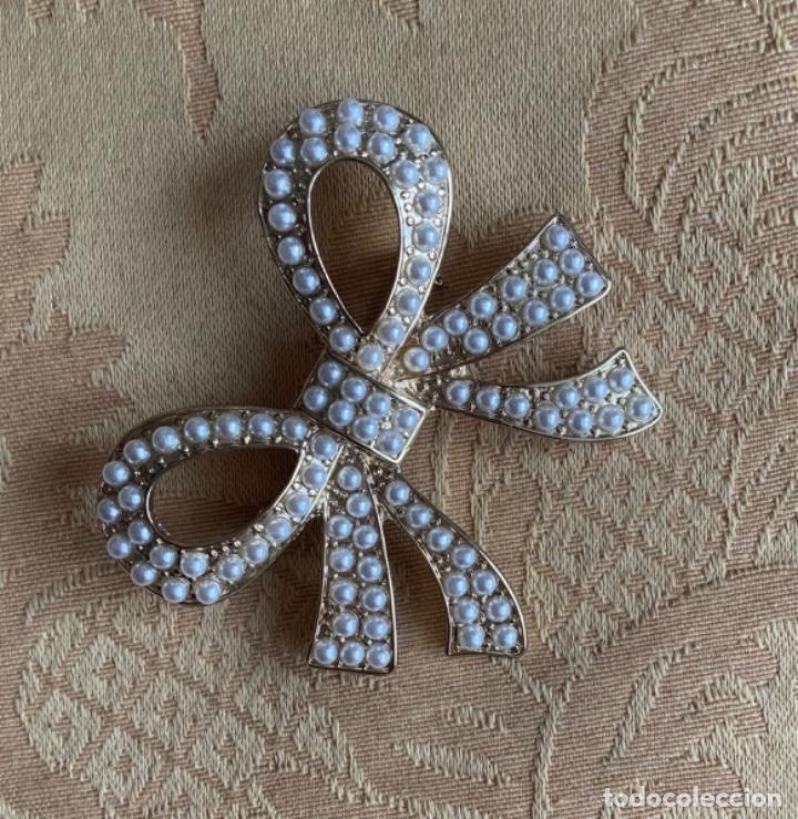 Vintage: BROCHE VINTAGE, LAZO CON PERLAS - Foto 3