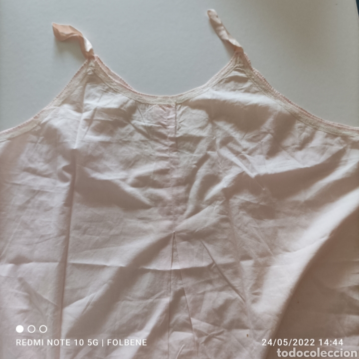 Vintage: Camis&oacute;n antiguo en hilo rosa palo - Foto 2