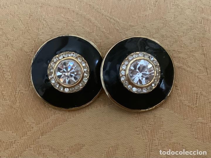 Vintage: PENDIENTES VINTAGE ESMALTE Y PEDRERIA - Foto 1