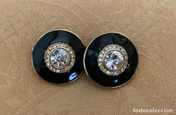 Vintage: PENDIENTES VINTAGE ESMALTE Y PEDRERIA - Foto 2