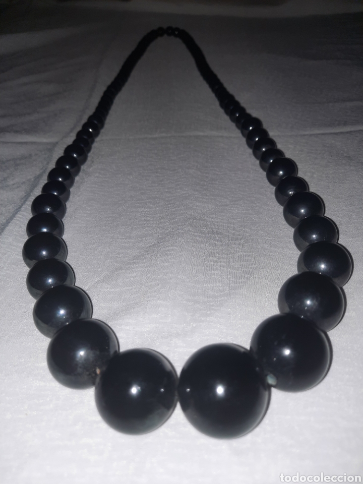 Vintage: LARGO COLLAR VINTAGE CUENTAS NEGRAS - Foto 2