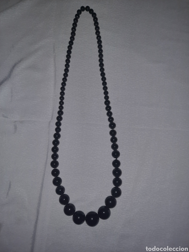 Vintage: LARGO COLLAR VINTAGE CUENTAS NEGRAS - Foto 1