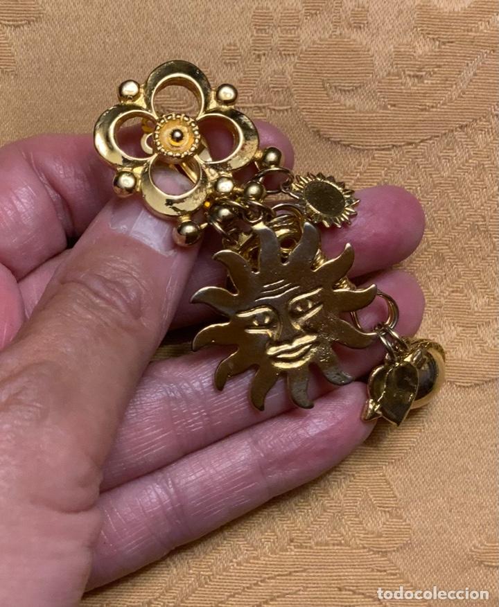 Vintage: PENDIENTES LARGOS METAL DORADO - Foto 10