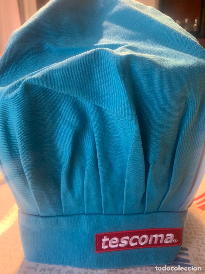 Vintage: Gorro de cocina de tela Azul Tescoma - Foto 2
