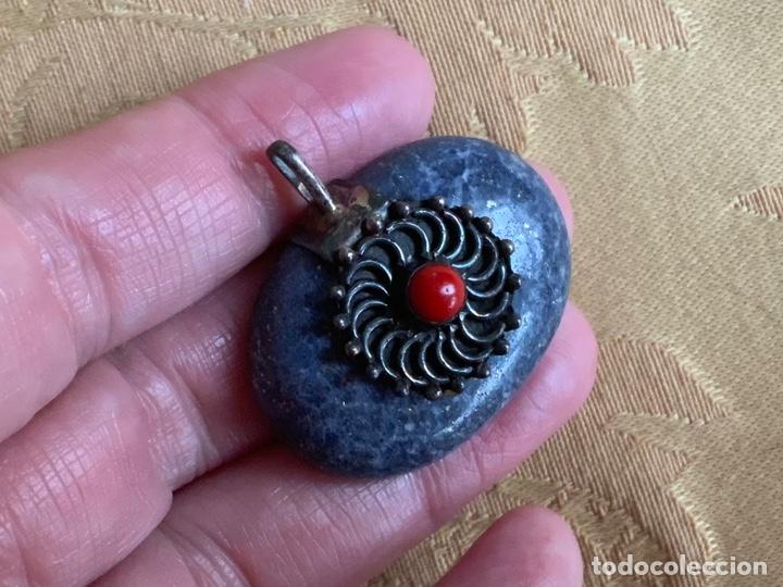 Vintage: COLGANTE LAPISLAZULI Y PLATA CONTRASTADA - Foto 3