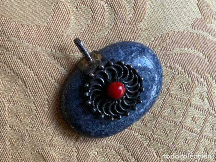 Vintage: COLGANTE LAPISLAZULI Y PLATA CONTRASTADA - Foto 10