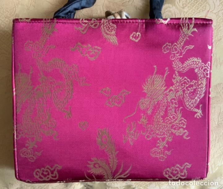 Vintage: BOLSO ORIENTAL, SEDA NATURAL - Foto 6