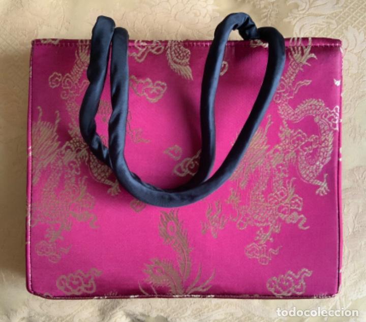 Vintage: BOLSO ORIENTAL, SEDA NATURAL - Foto 7