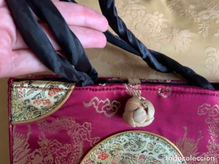 Vintage: BOLSO ORIENTAL, SEDA NATURAL - Foto 9