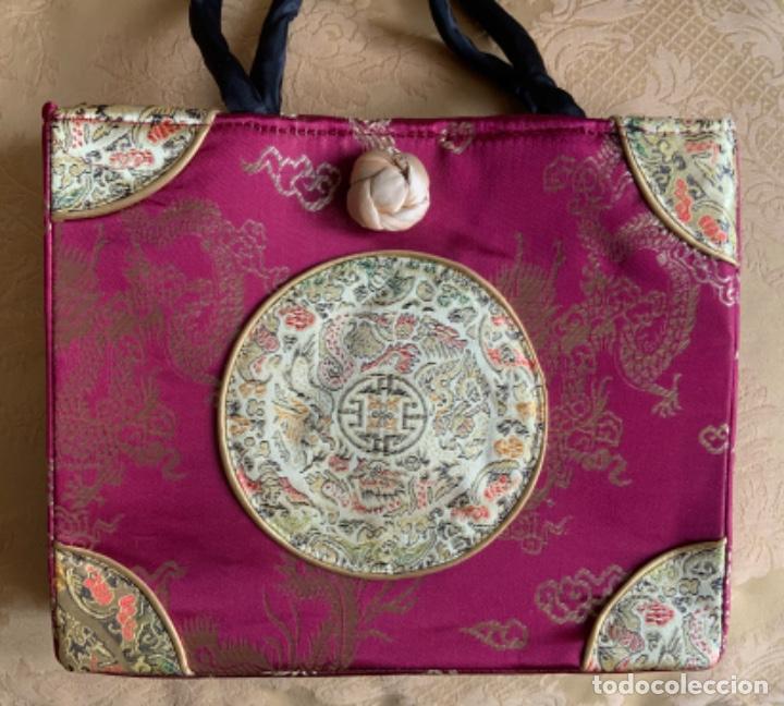 Vintage: BOLSO ORIENTAL, SEDA NATURAL - Foto 13