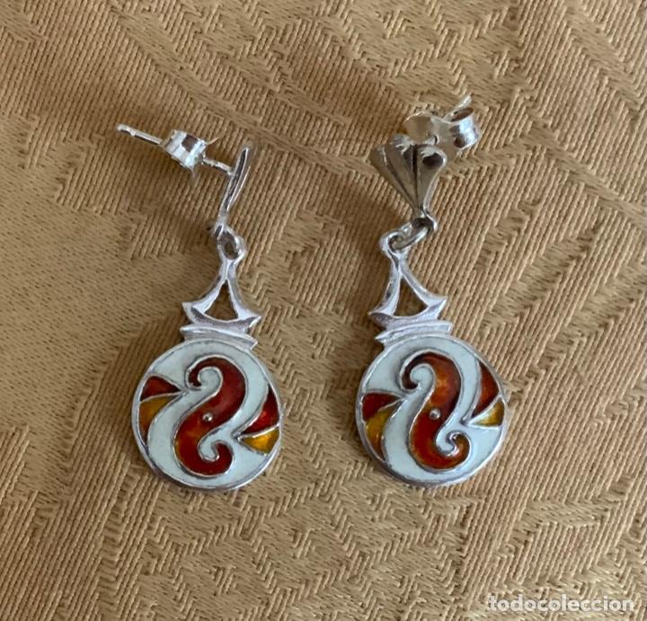 Vintage: PENDIENTES PLATA LEY 925 Y ESMALTE - Foto 1