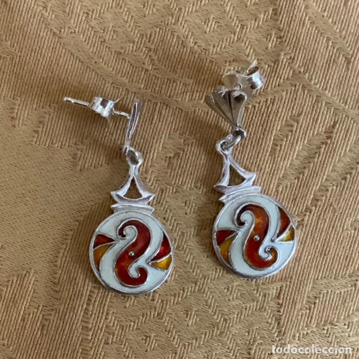 Vintage: PENDIENTES PLATA LEY 925 Y ESMALTE - Foto 2