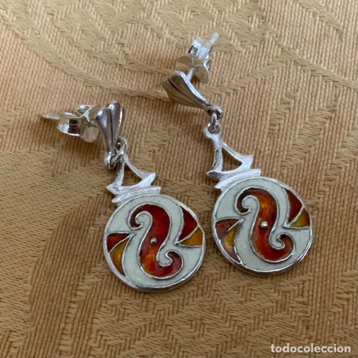 Vintage: PENDIENTES PLATA LEY 925 Y ESMALTE - Foto 4