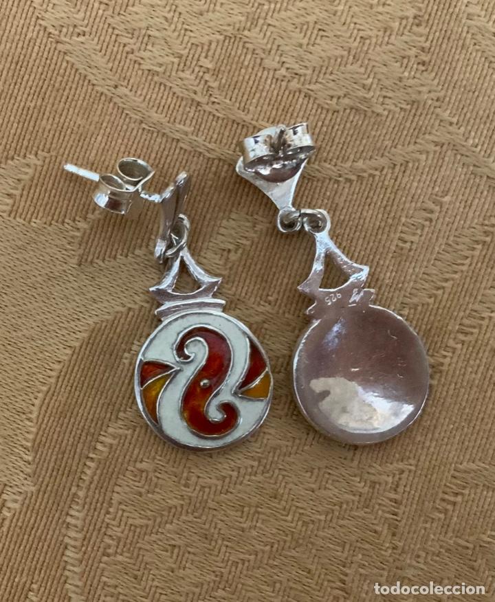 Vintage: PENDIENTES PLATA LEY 925 Y ESMALTE - Foto 5